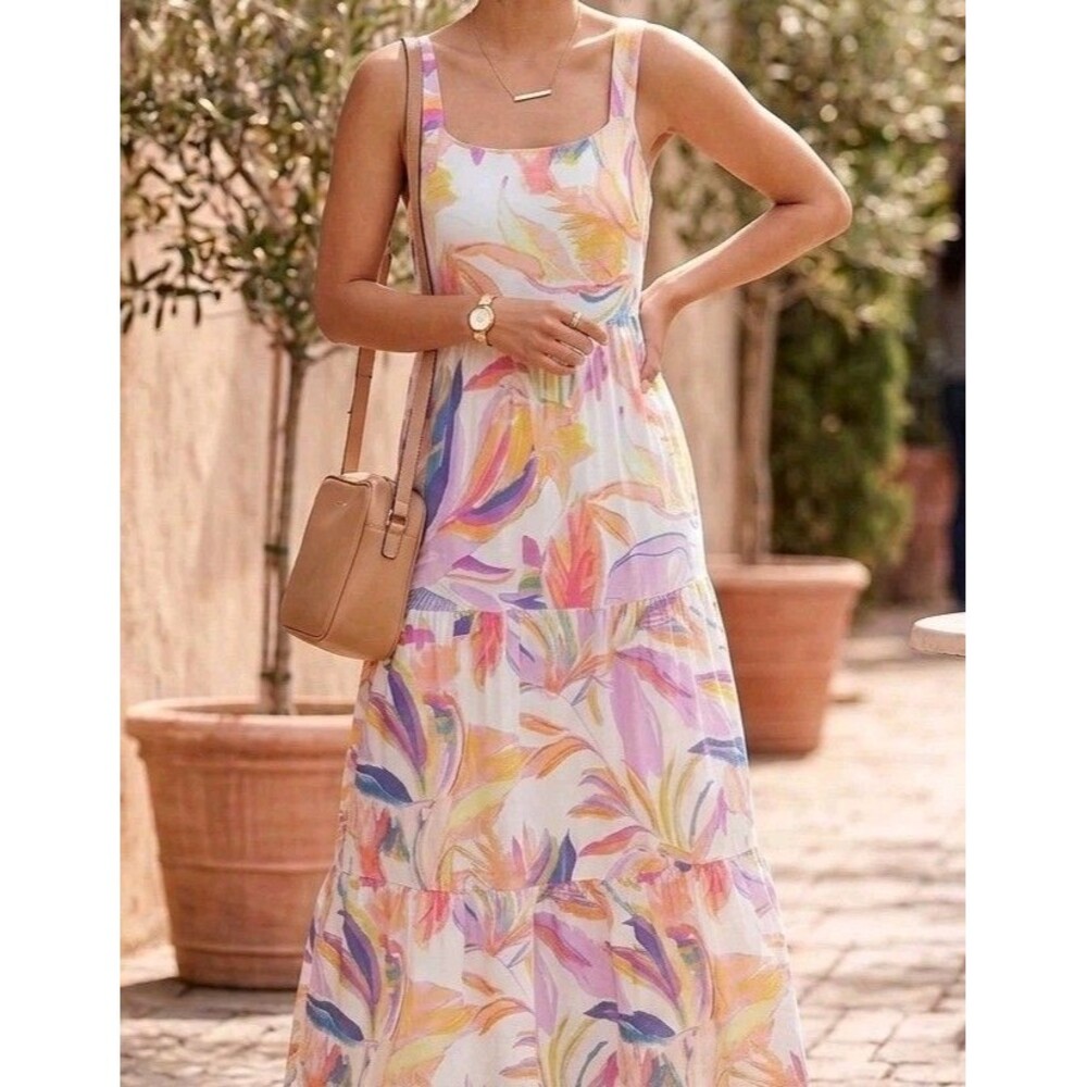 Soma Tropical Weekend Tiered Maxi Dress - Small